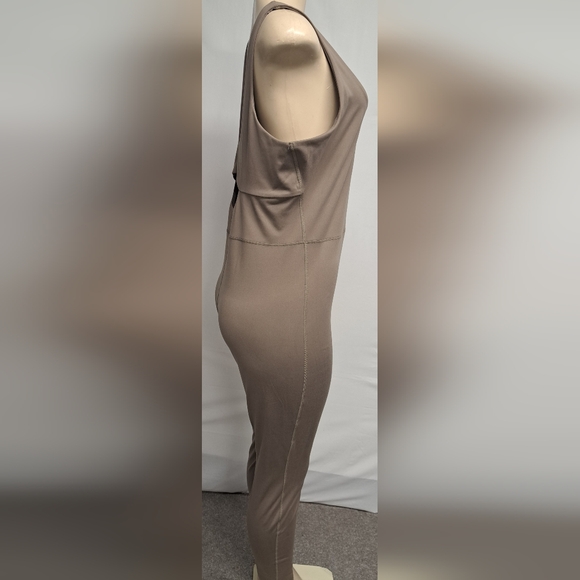 All In Motion XXL Spandex Jumpsuit Cut Out Back Body Shaping Taupe Color - Picture 3 of 5